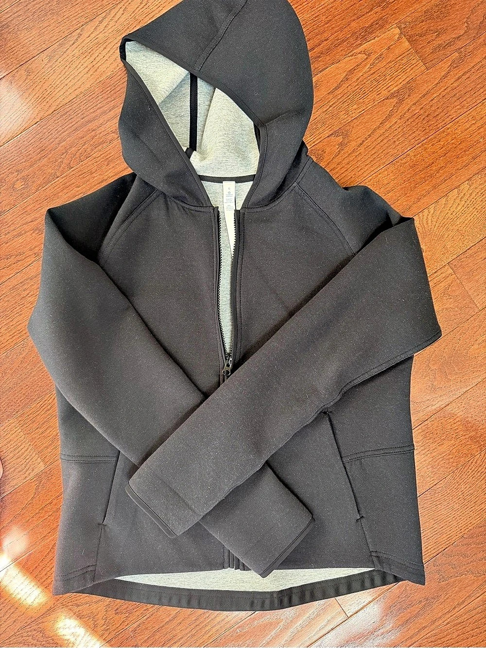 lululemon Going Places Hooded Jacket Black & Gray Size 6